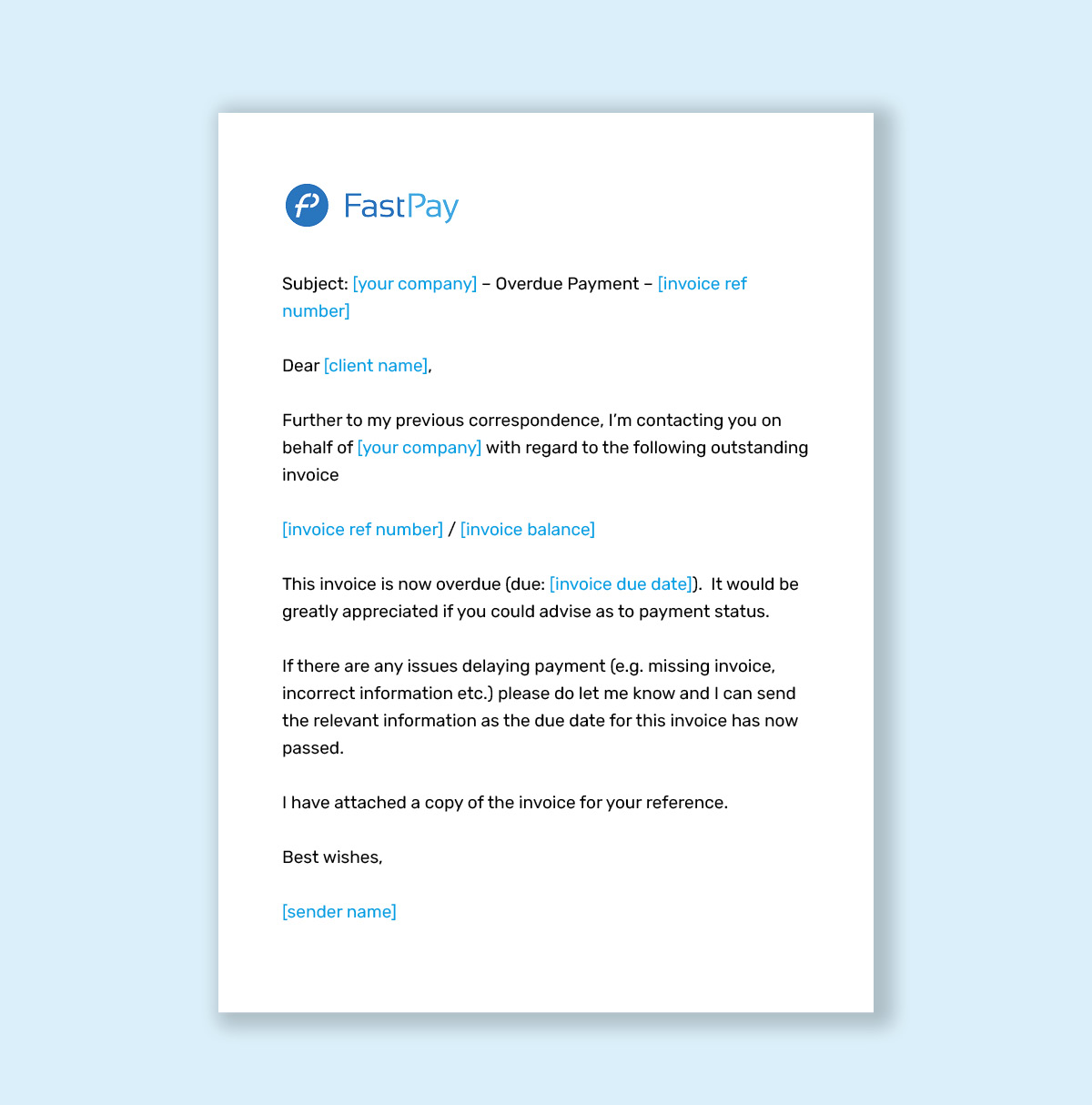 Free Late Payment Letter Templates - Helpful Advice  FastPay With Regard To Past Due Letter Template
